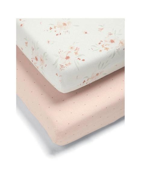 mamas-papas-2-cotbed-fitted-sheets-floral