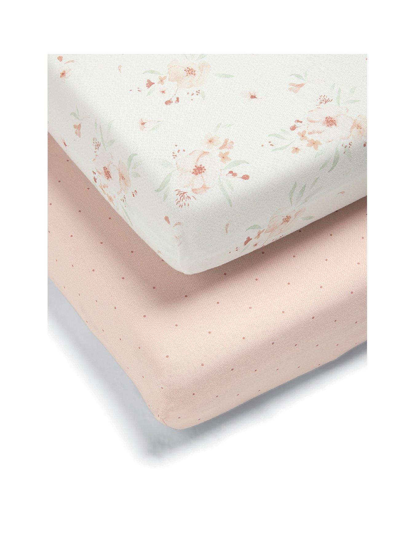Image 1 of 3 of Mamas & Papas 2 Cot/Bed Fitted Sheets - Floral