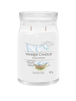 Product photograph of Yankee Candle Signature Collection Large Jar Candle Ndash Clean Cotton from very.co.uk