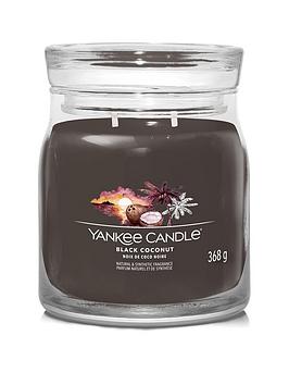 Product photograph of Yankee Candle Signature Collection Medium Jar Candle Ndash Black Coconut from very.co.uk