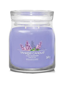 Product photograph of Yankee Candle Signature Collection Medium Jar Candle Ndash Lilac Blossoms from very.co.uk