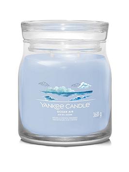 Product photograph of Yankee Candle Signature Collection Medium Jar Candle Ndash Ocean Air from very.co.uk