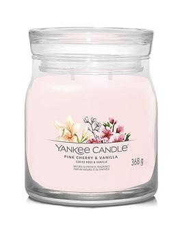 Product photograph of Yankee Candle Signature Collection Medium Jar Candle Ndash Pink Cherry Amp Vanilla from very.co.uk