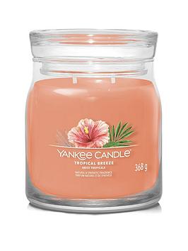 Product photograph of Yankee Candle Signature Collection Medium Jar Candle Ndash Tropical Breeze from very.co.uk