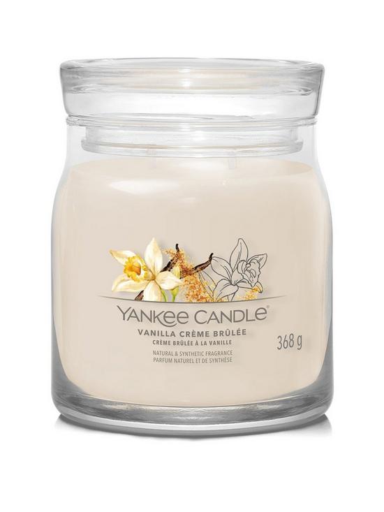 front image of yankee-candle-signature-collection-medium-jar-candle-ndash-vanilla-cregraveme-brulee
