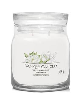 Product photograph of Yankee Candle Signature Collection Medium Jar Candle Ndash White Gardenia from very.co.uk