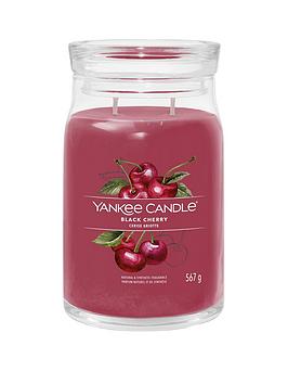Product photograph of Yankee Candle Signature Collection Large Tumbler Candle Ndash Black Cherry from very.co.uk