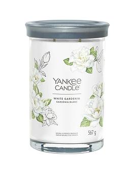 Product photograph of Yankee Candle Signature Collection Large Tumbler Candle Ndash White Gardenia from very.co.uk