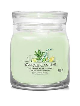 Product photograph of Yankee Candle Signature Collection Medium Jar Candle Ndash Cucumber Mint Cooler from very.co.uk