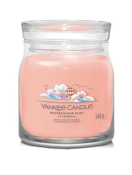 Product photograph of Yankee Candle Signature Collection Medium Jar Candle Ndash Watercolour Skies from very.co.uk