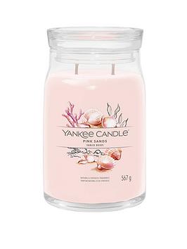 Product photograph of Yankee Candle Signature Collection Large Jar Candle Ndash Pink Sands from very.co.uk
