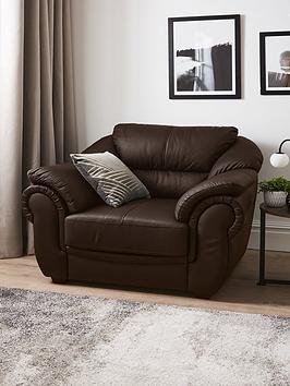 Product photograph of Naples Leather Armchair from very.co.uk