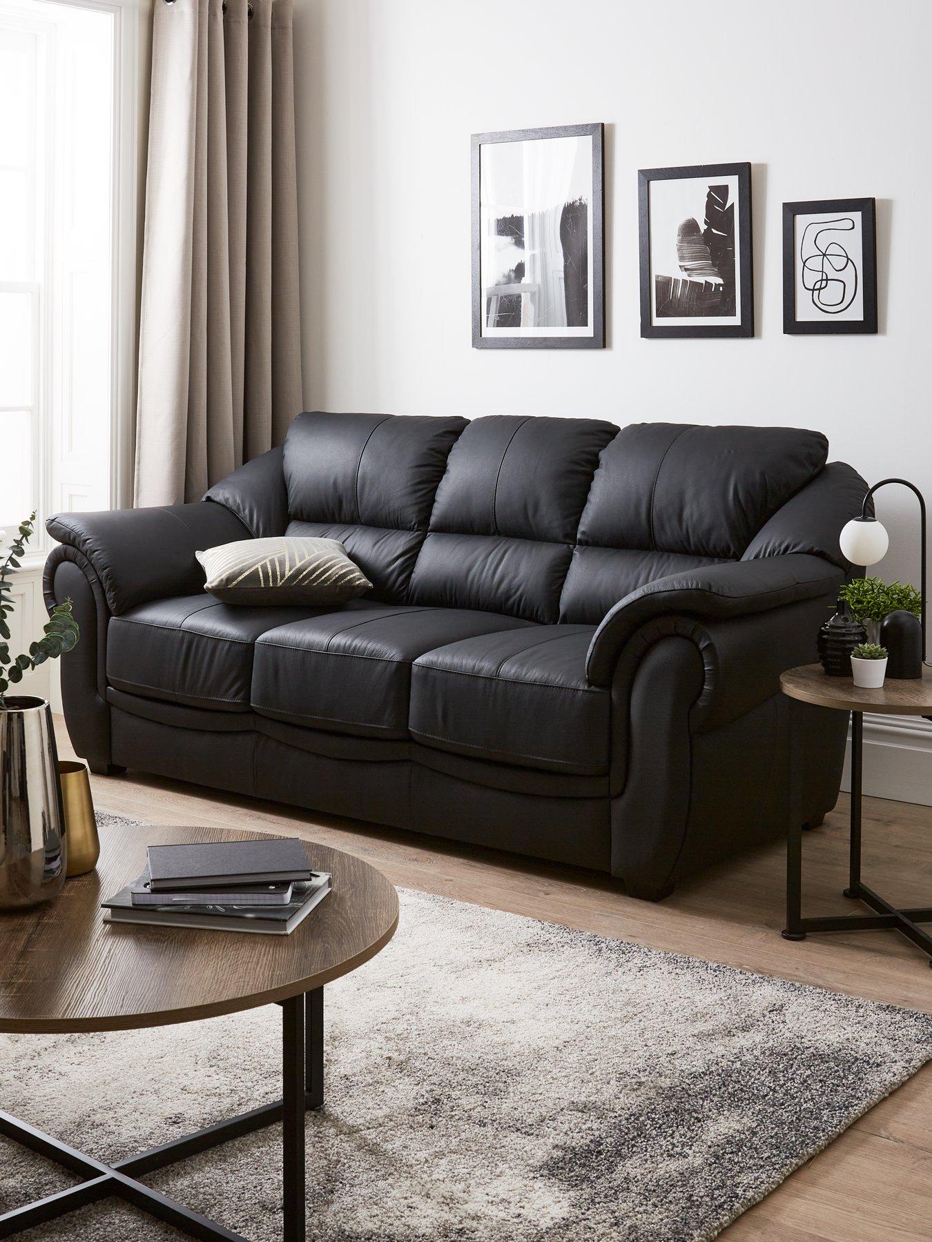 The Very Collection Naples Italian Leather 3 Seater Sofa
