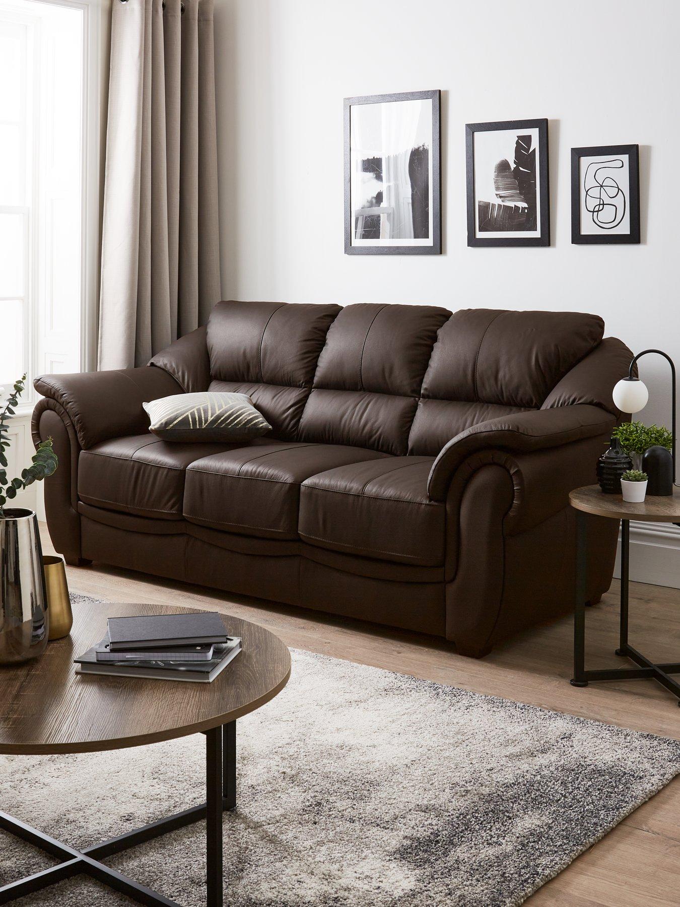 undefined Naples Leather 3 Seater Sofa - FSC® Certified
