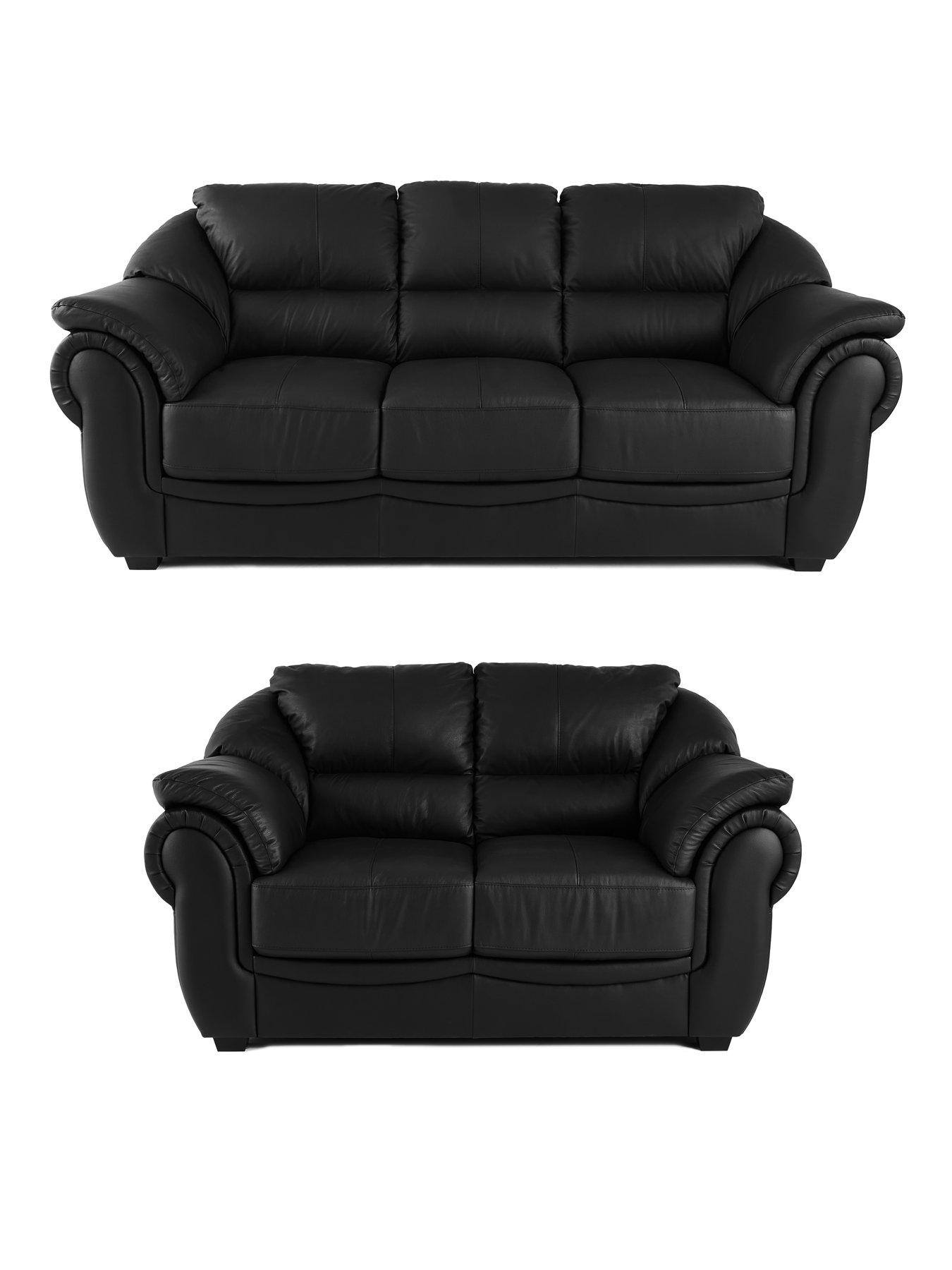 Very Home Naples Italian Leather 3 Seater + 2 Seater Sofa Set