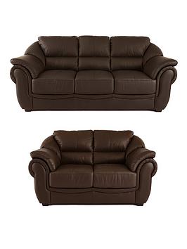 Product photograph of Very Home Naples Leather 3 Seater 2 Seater Sofa Set Buy And Save from very.co.uk
