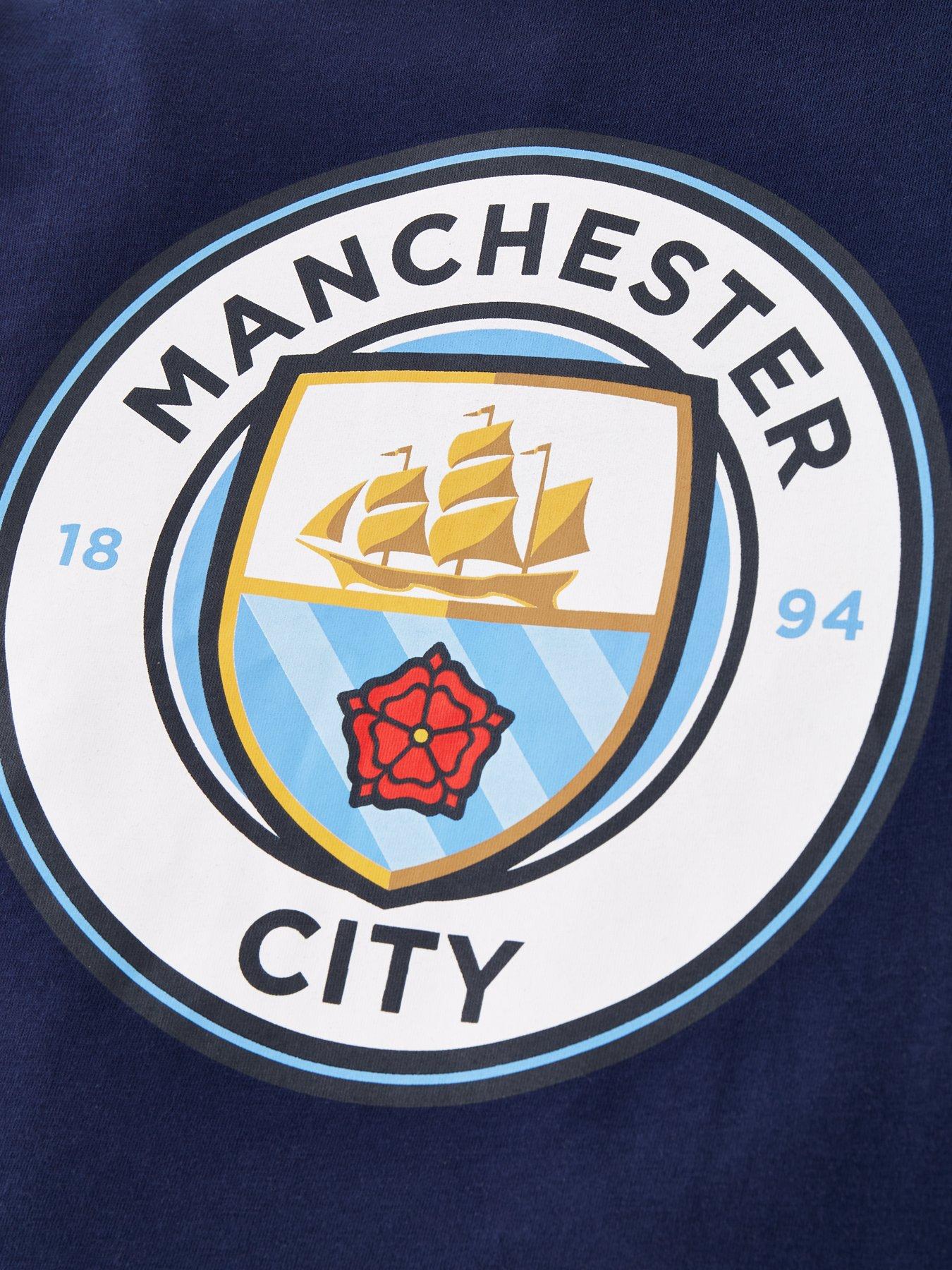 Manchester City Football Logo Long Sleeve Pyjamas Navy very