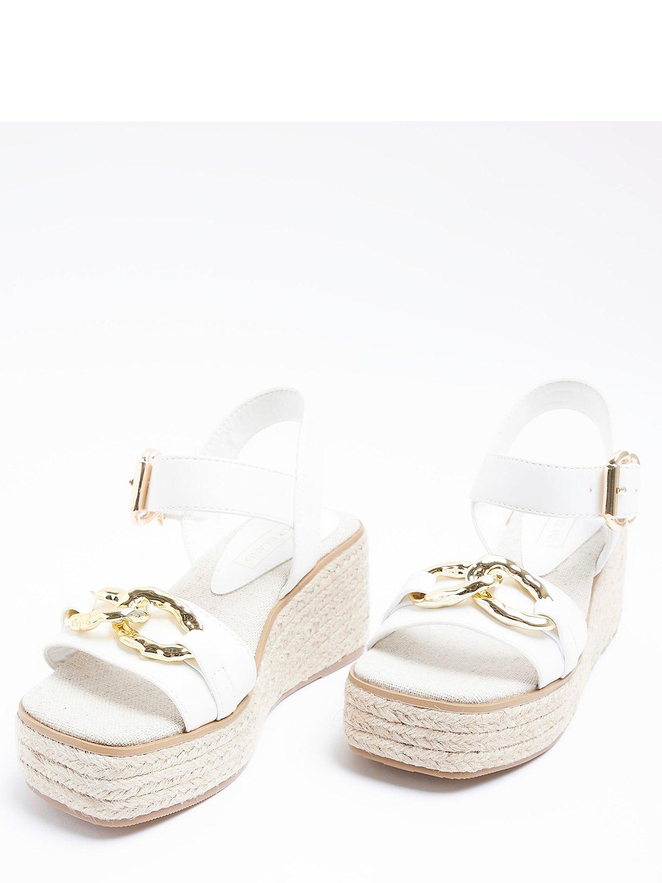 Girls white clearance wedge sandals