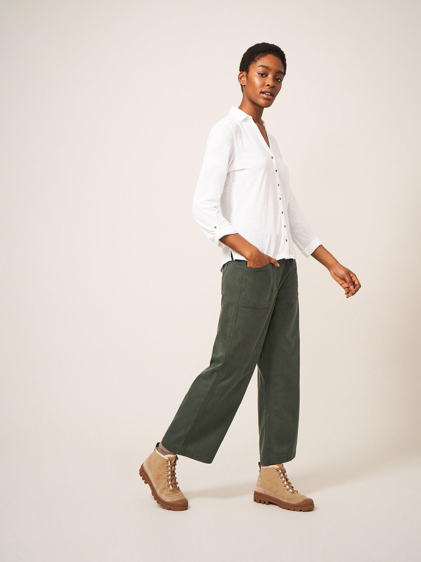 Women's Real Leather Wide-Leg Trousers - Barneys Originals