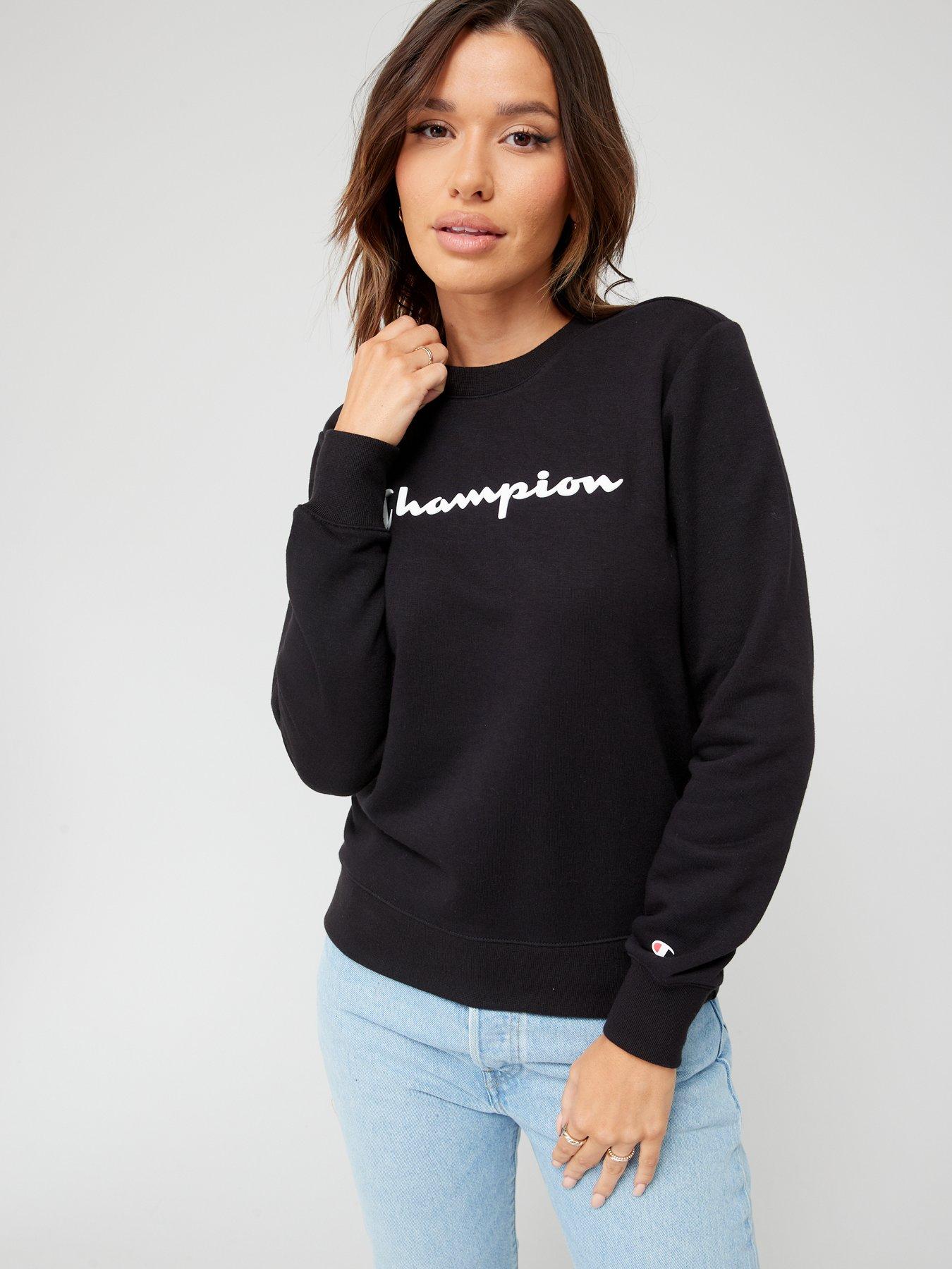 Champion black cheap crewneck sweatshirt