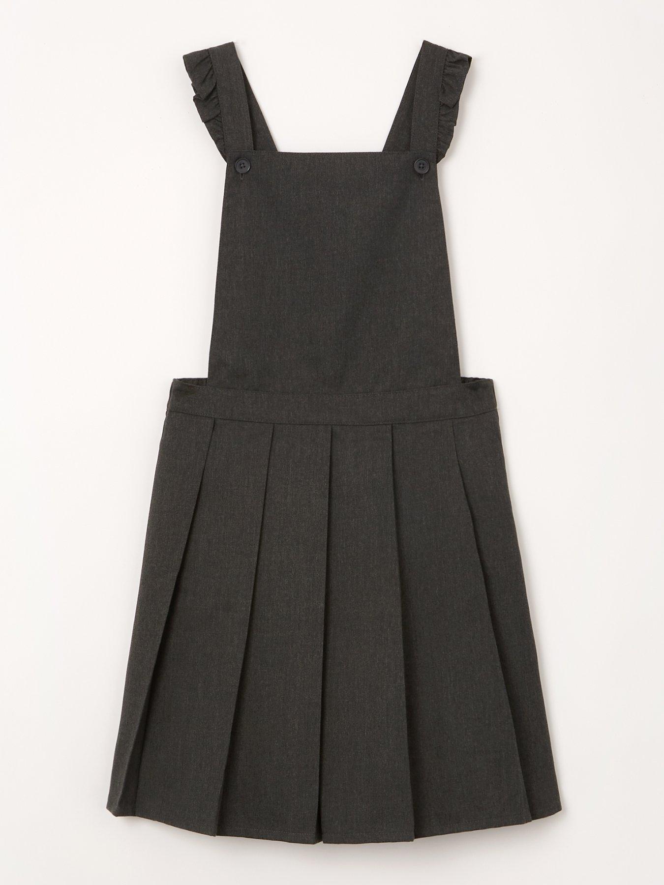 V by Very 2 Pack Girls Jersey School Pinafore Dresses Black Very