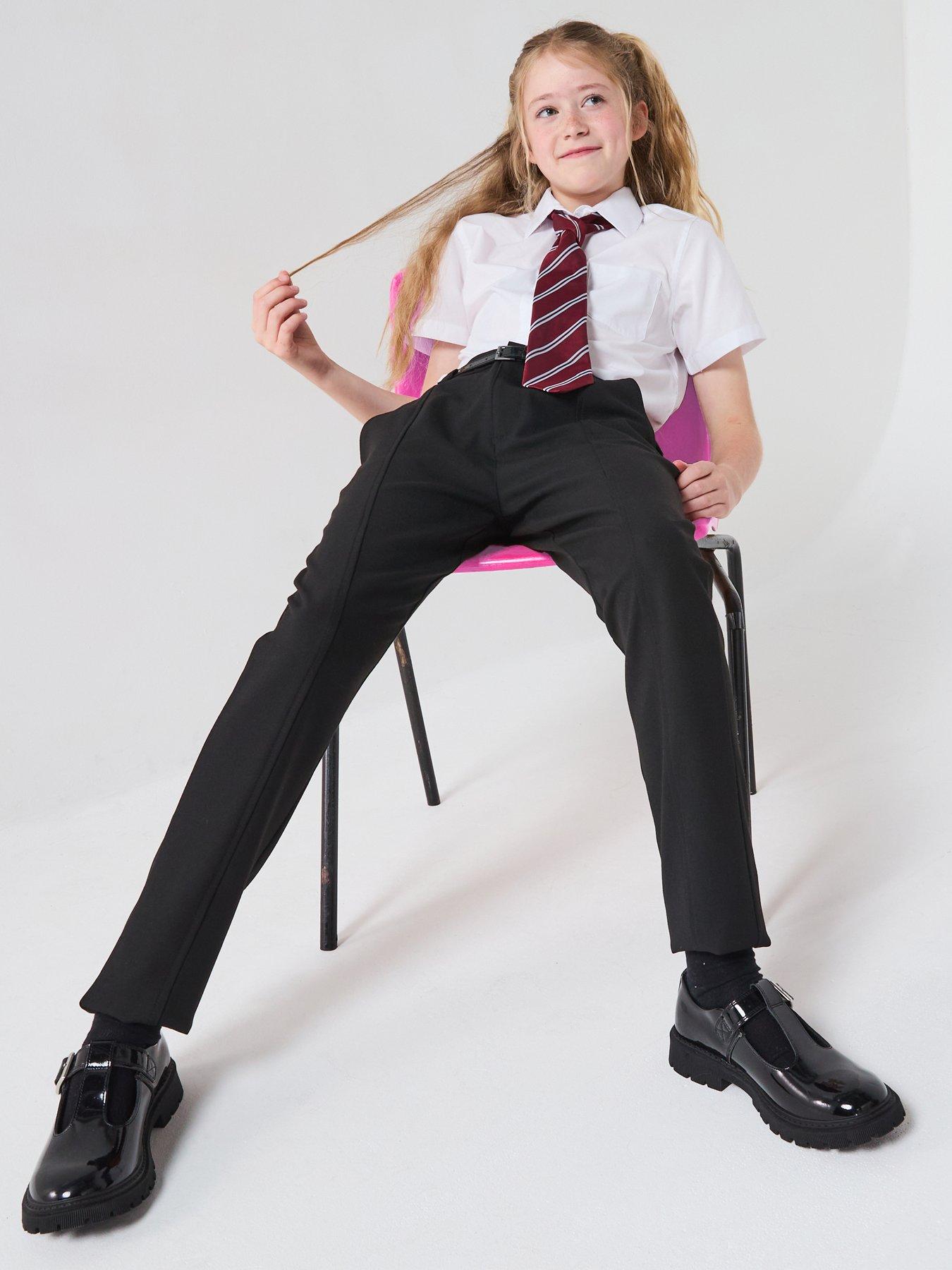 Image 1 of 6 of The Very Collection Girls Skinny Leg Belted Trouser - Black