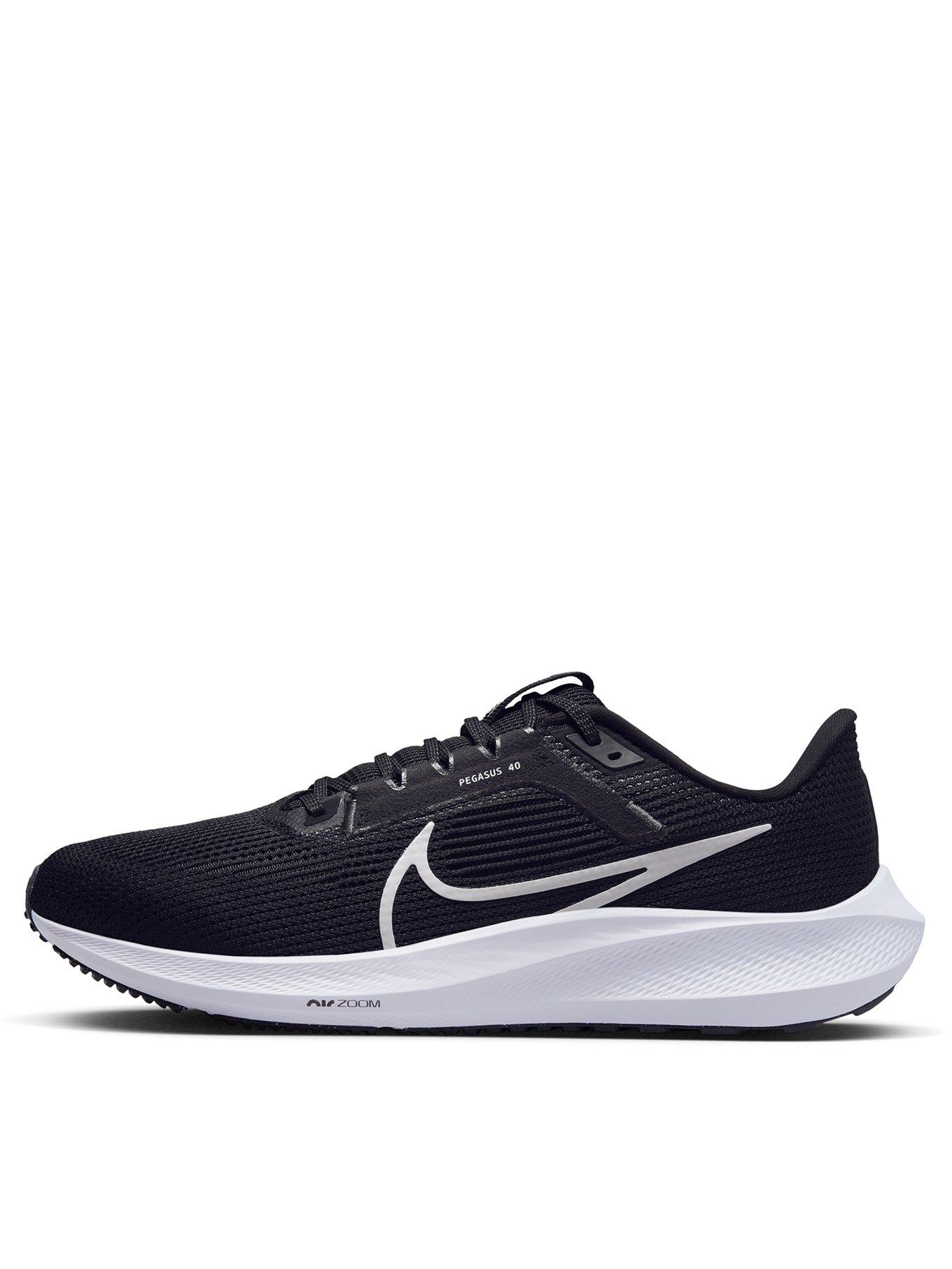 Nike Air Zoom Pegasus 40 Trainers - Black/White | very.co.uk