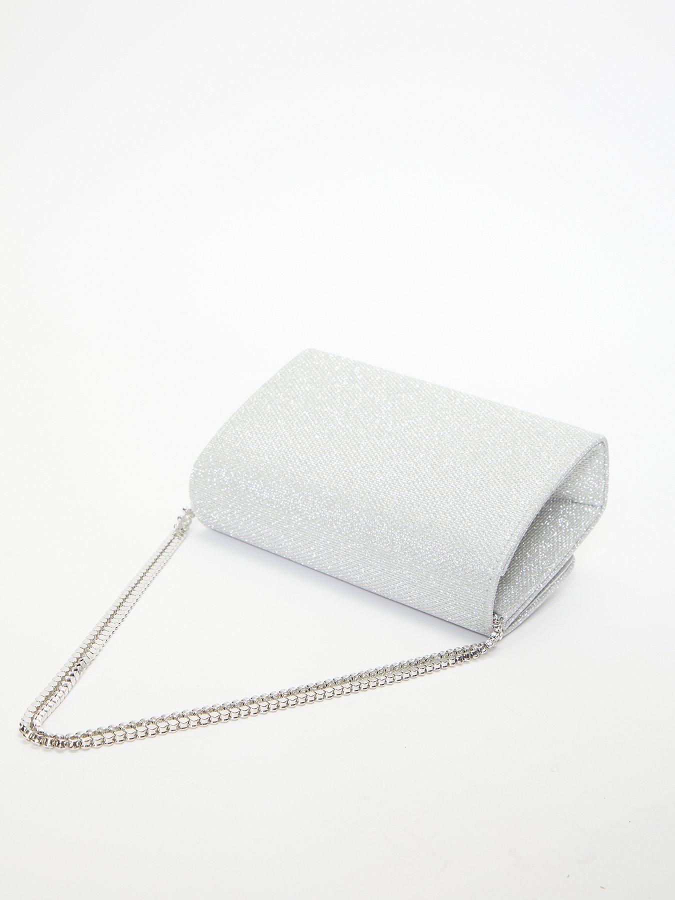 Image 3 of 4 of Quiz Shimmer Diamante Bow Clutch