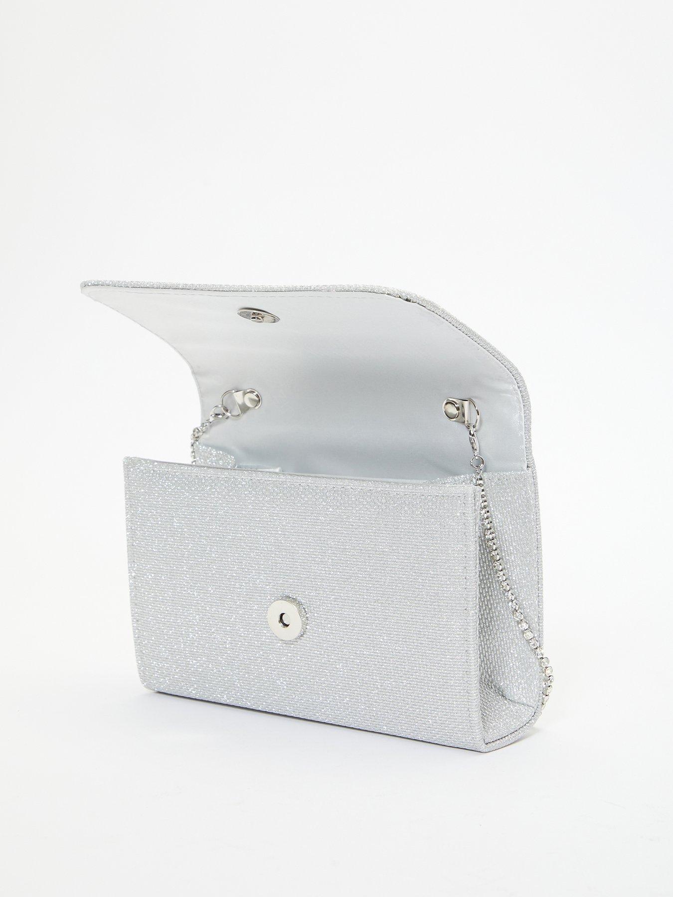 Image 4 of 4 of Quiz Shimmer Diamante Bow Clutch