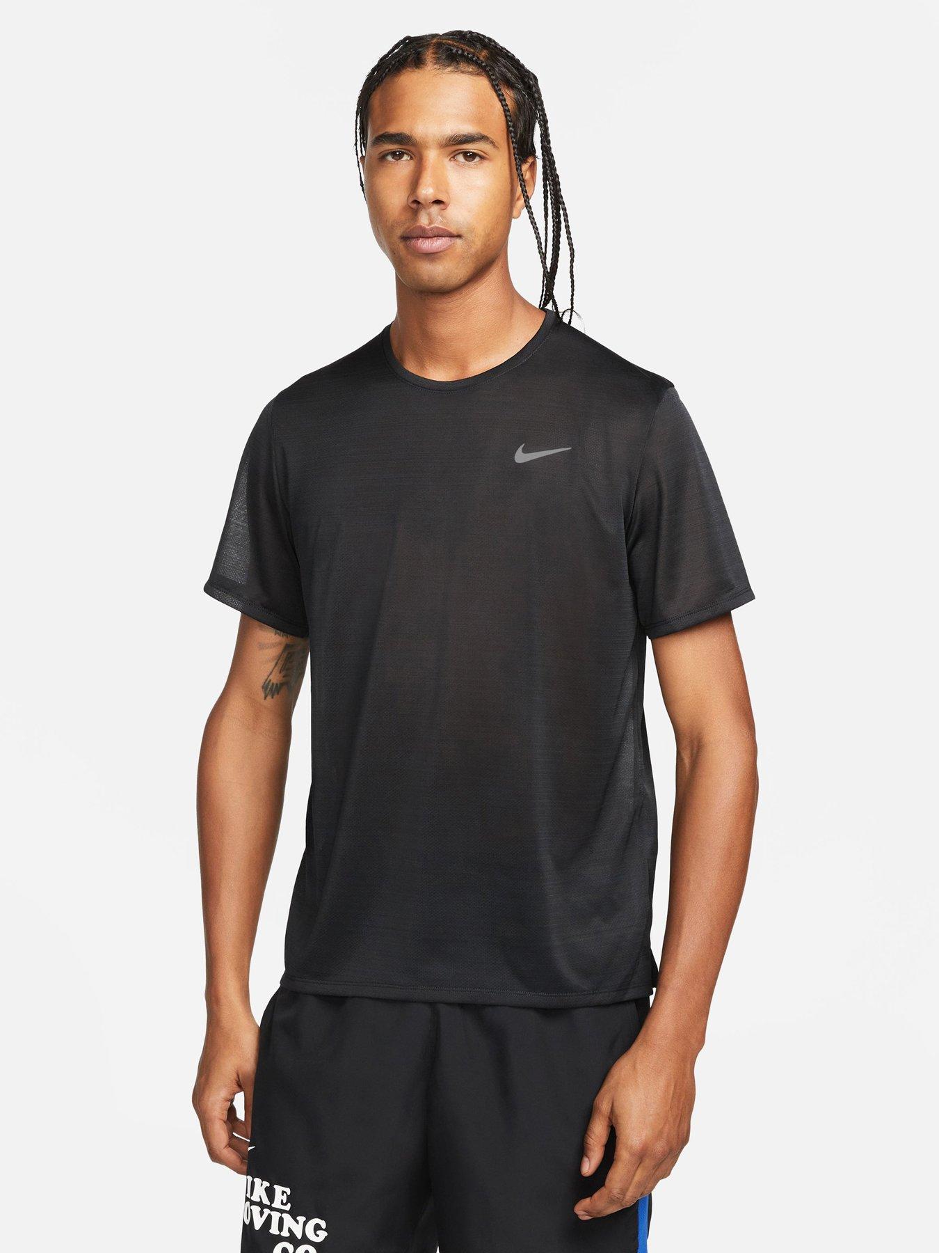 Nike Dri-fit Running Miler Breathe T-shirt - Black | very.co.uk