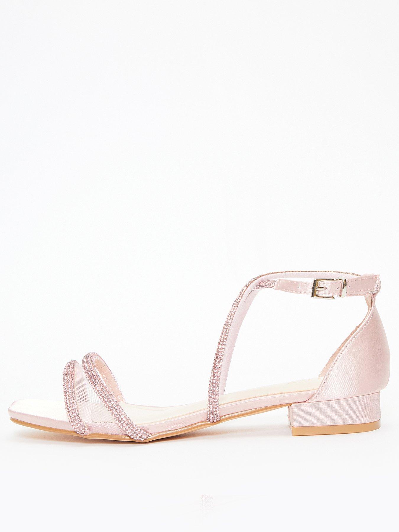 Quiz pink deals diamante sandals