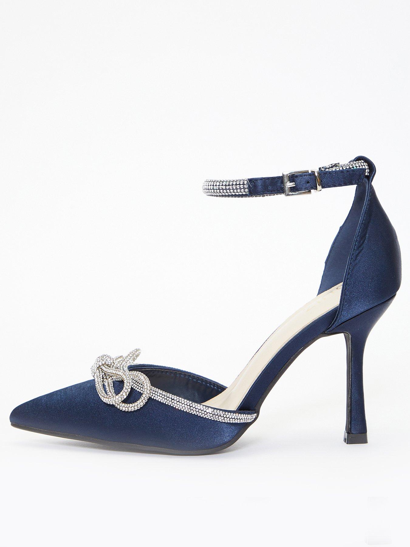 Navy blue diamante store shoes