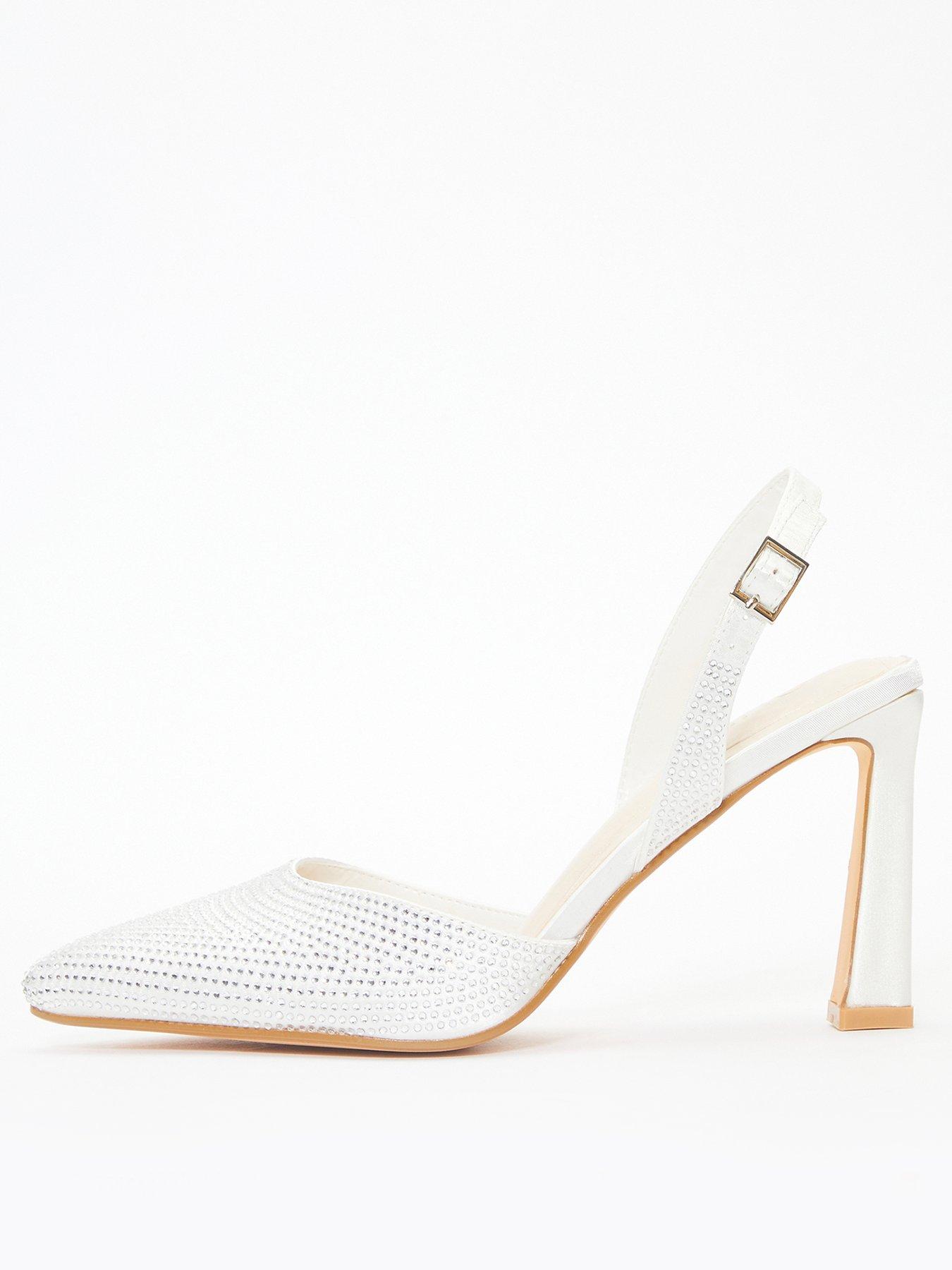 White pointed best sale slingback heels