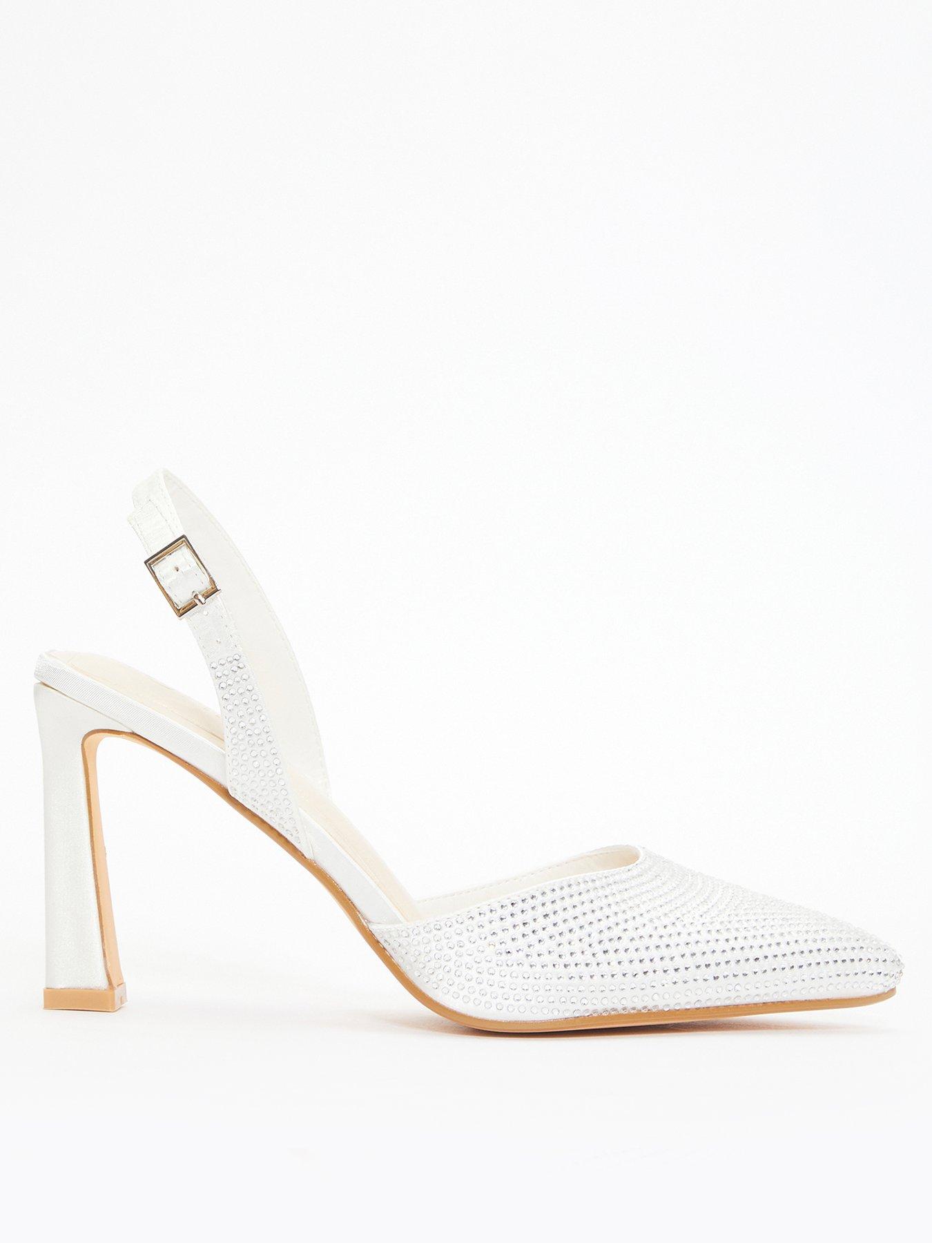 Quiz white hot sale heels