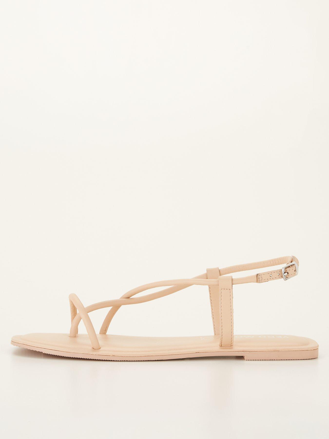 Vero Moda Laya Leather Sandal - Cream | very.co.uk