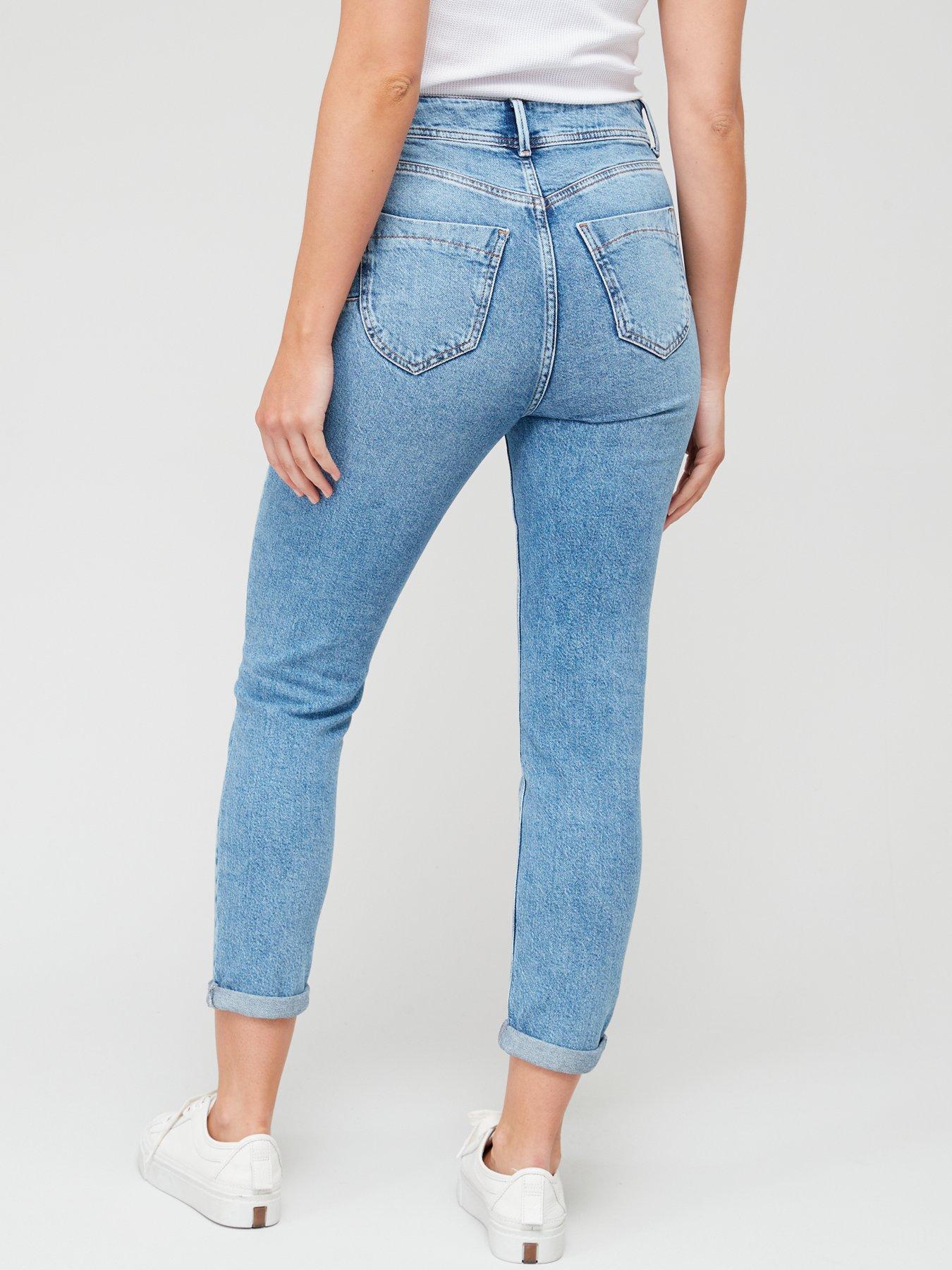 V by Very Sculpt Slim Mom Jeans - Mid Wash | Very.co.uk