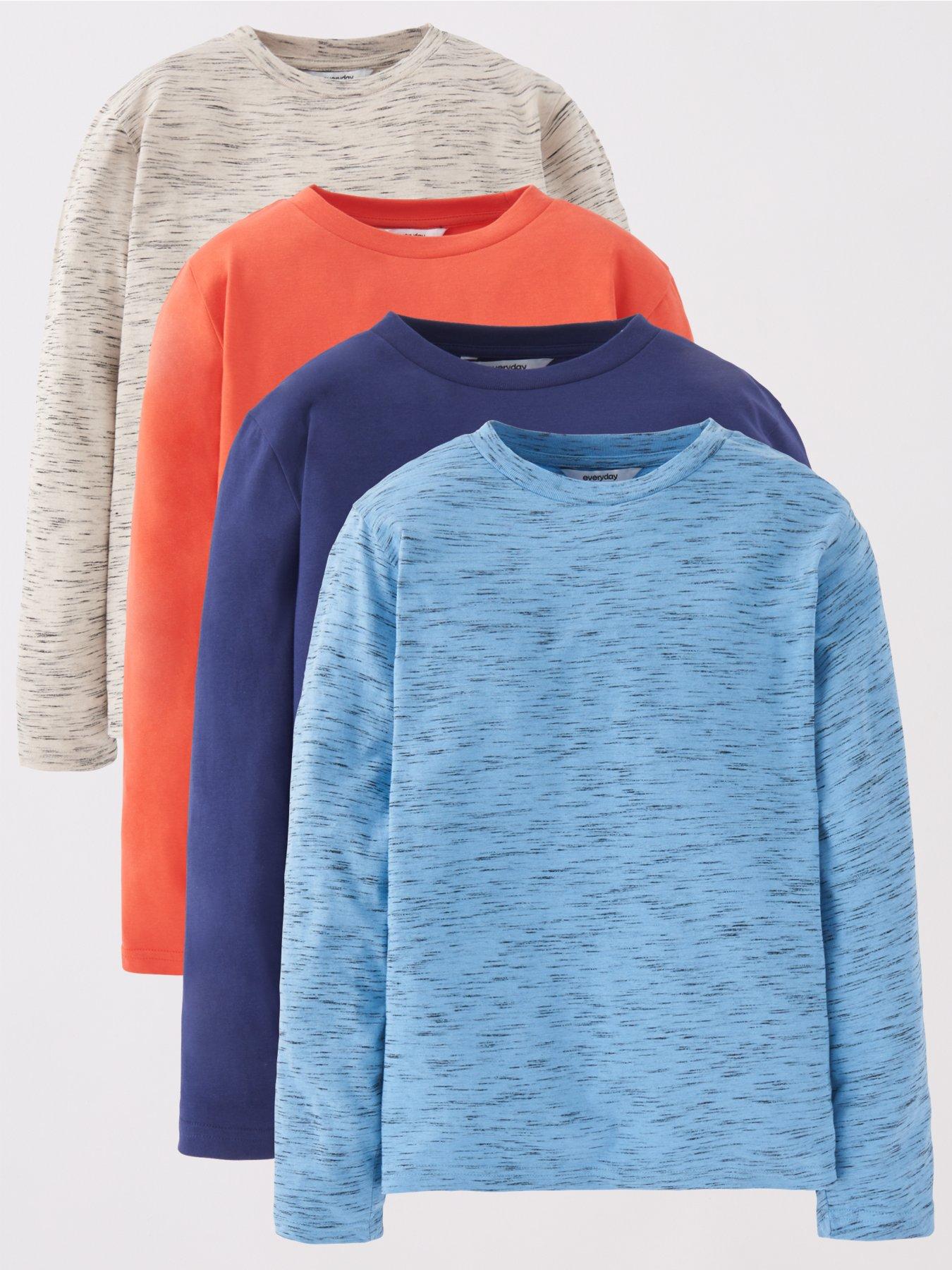 Everyday Boys 4 Pack Long Sleeve T Shirts Multi very.co.uk