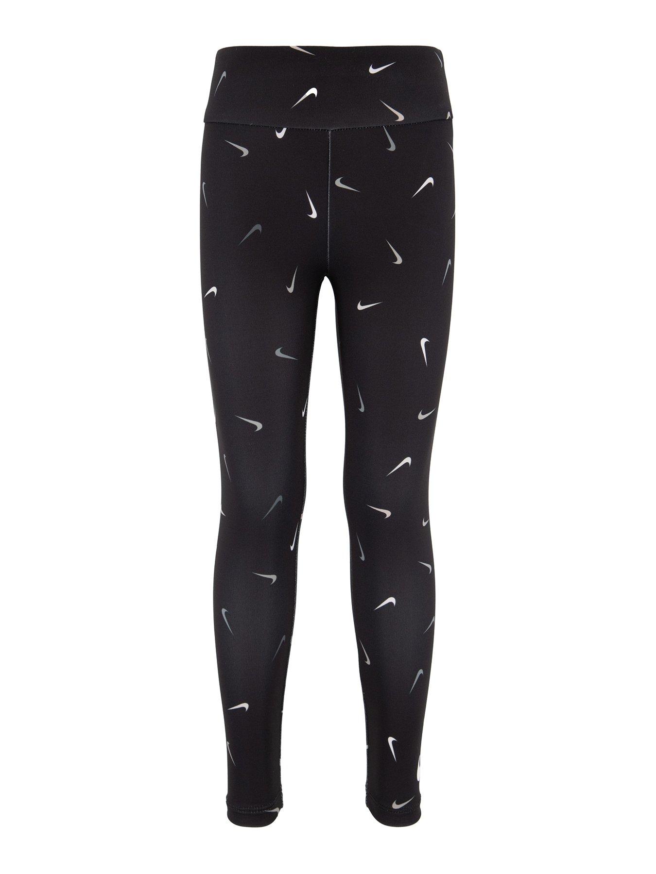 Nike Swooshfetti Kids Girls Leggings - Black