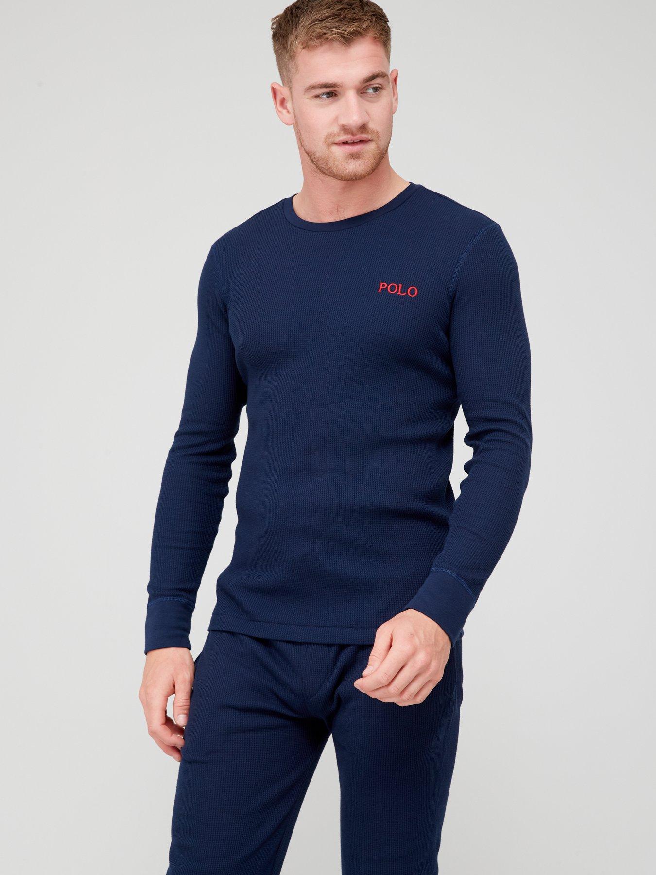 Polo Ralph Lauren Waffle Long Sleeve Lounge Top Navy