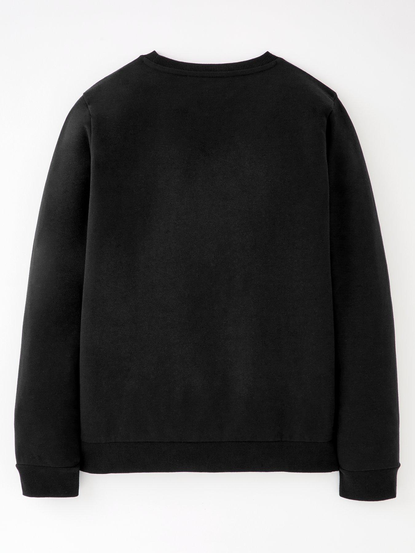 Plain black crew outlet neck sweatshirt