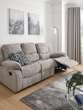 Product photograph of Alaska Fabric 3 Seater Recliner Sofa - Grey from very.co.uk