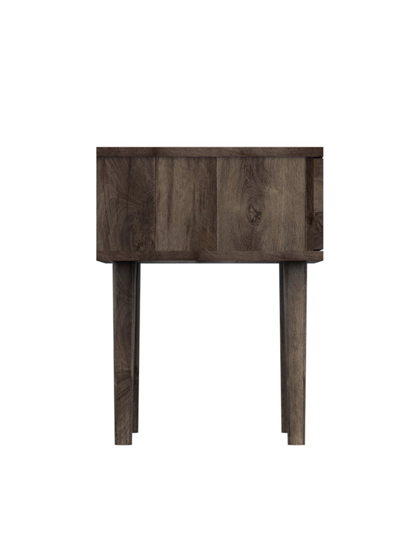 Image 4 of 4 of One Call Mustique Ready Assembled&nbsp;1 Drawer Lamp Table - Dark Oak