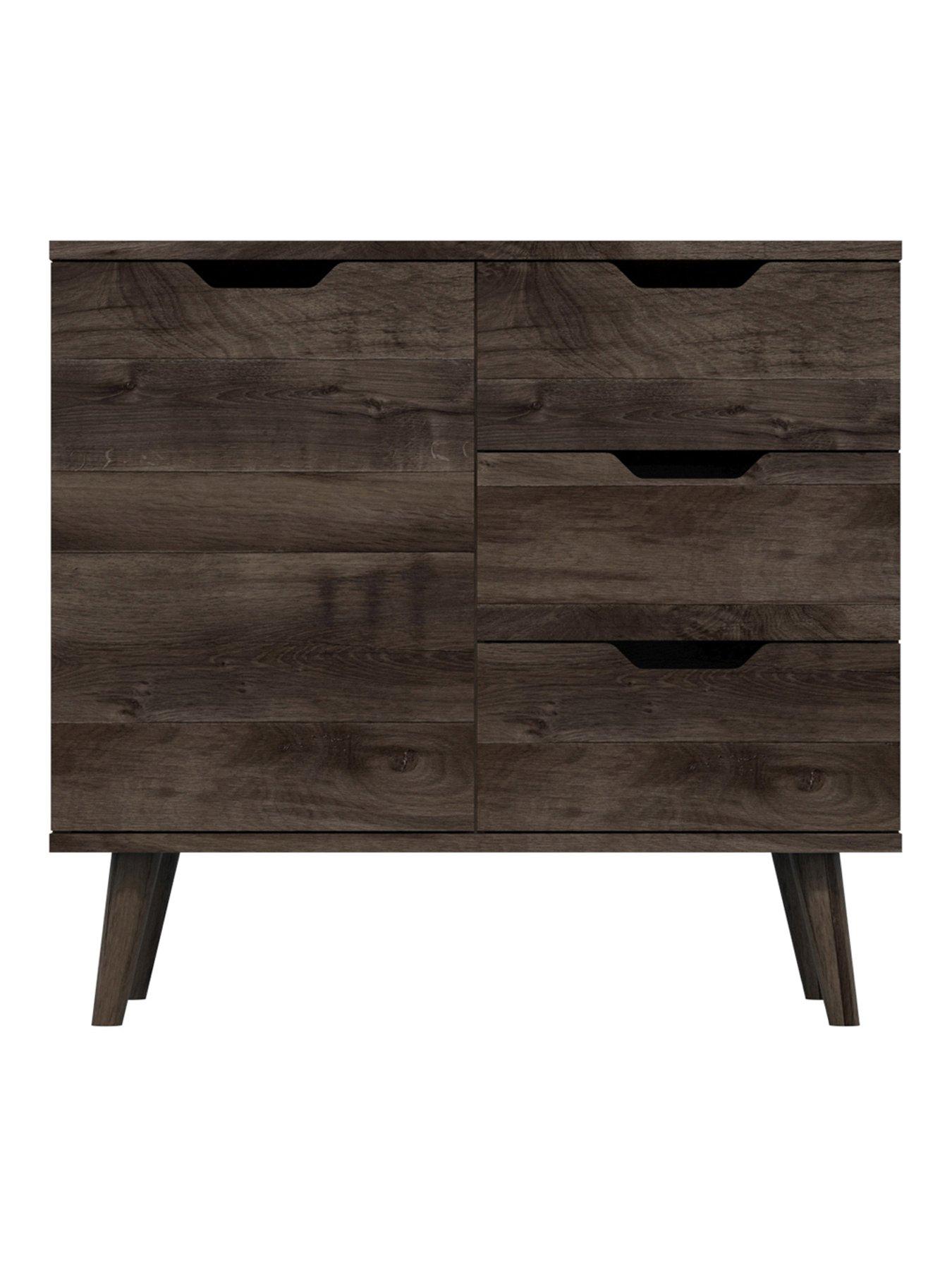 One Call Mustique Ready Assembled Compact Sideboard - Dark Oak