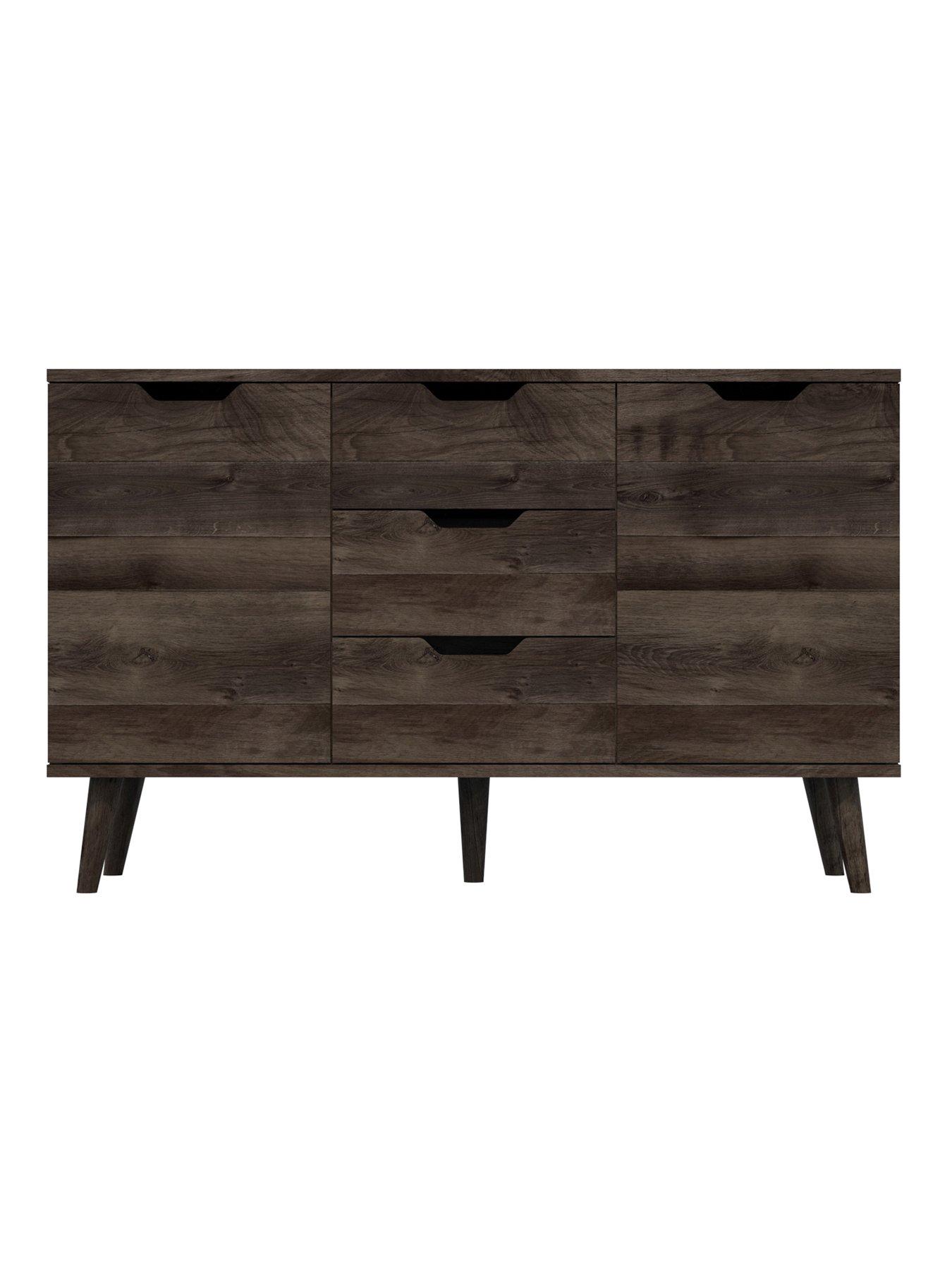 undefined Mustique Ready Assembled Large Sideboard - Dark Oak