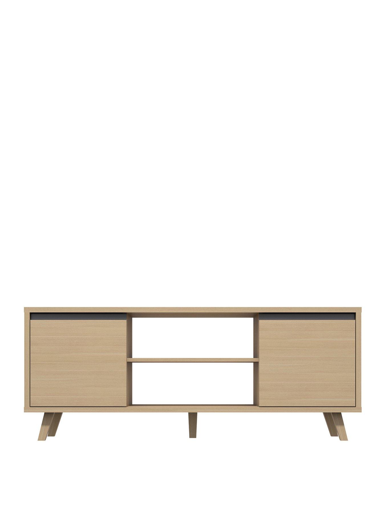 Product photograph of One Call Miller Ready Assembled Tv Unit - Fits Up To 65 Inch Tv - Oak Effect from very.co.uk