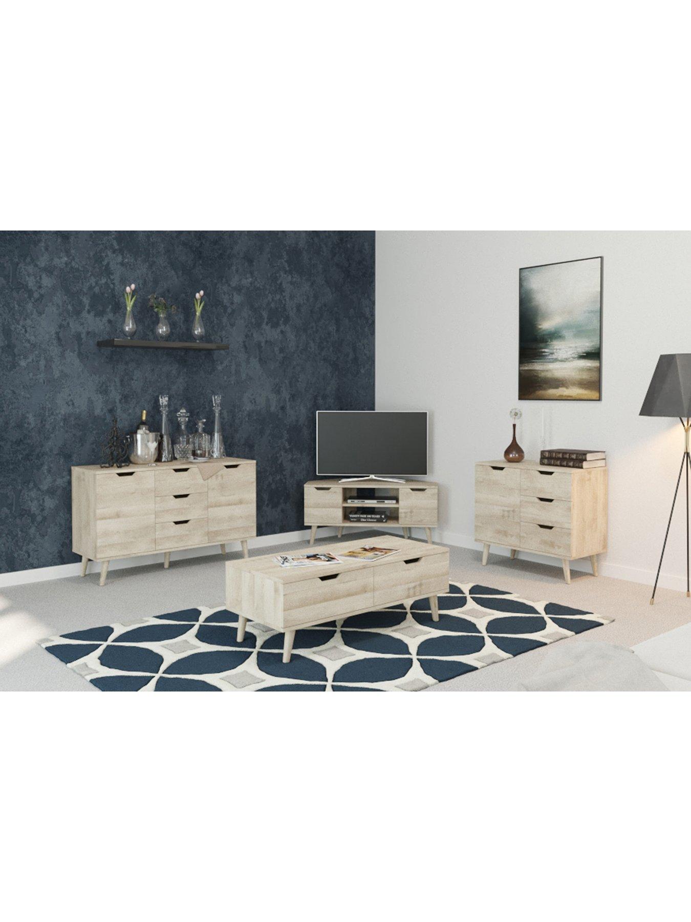 One Call Mustique Ready Assembled Compact Sideboard - Oak