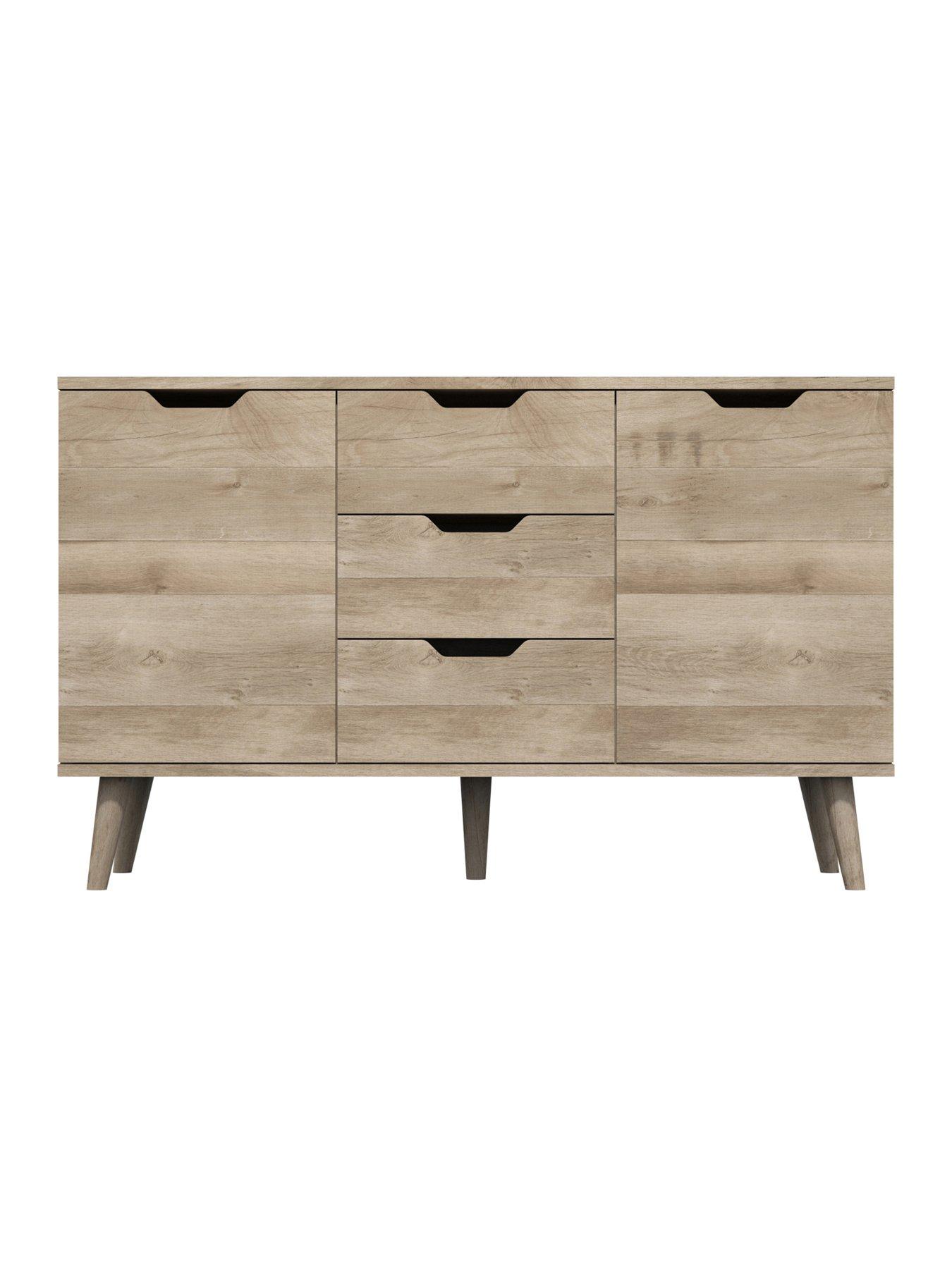 One Call Mustique Ready Assembled Large Sideboard - Oak