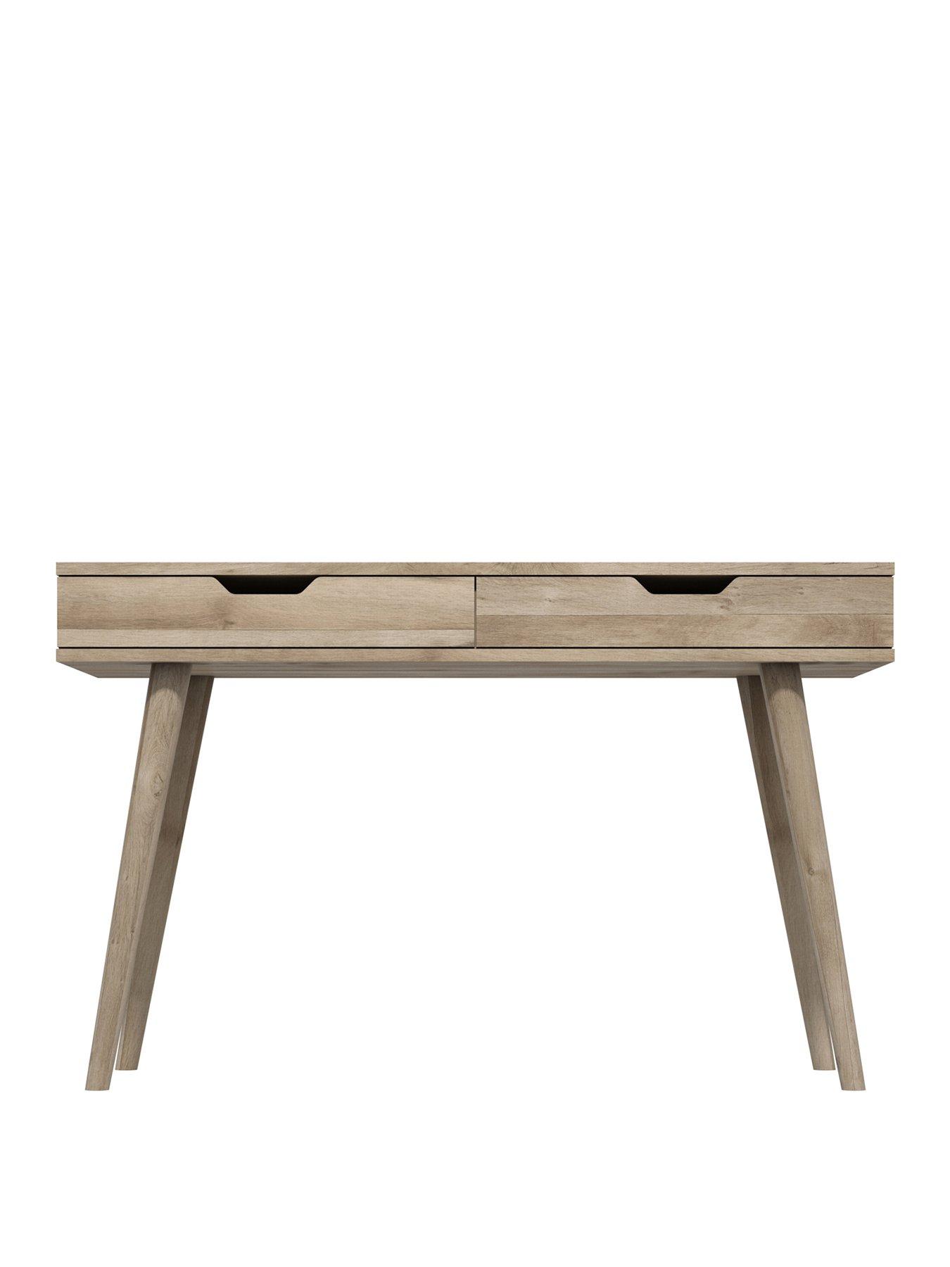 Image 1 of 4 of One Call Mustique Ready Assembled 2 Drawer Office Desk - Oak