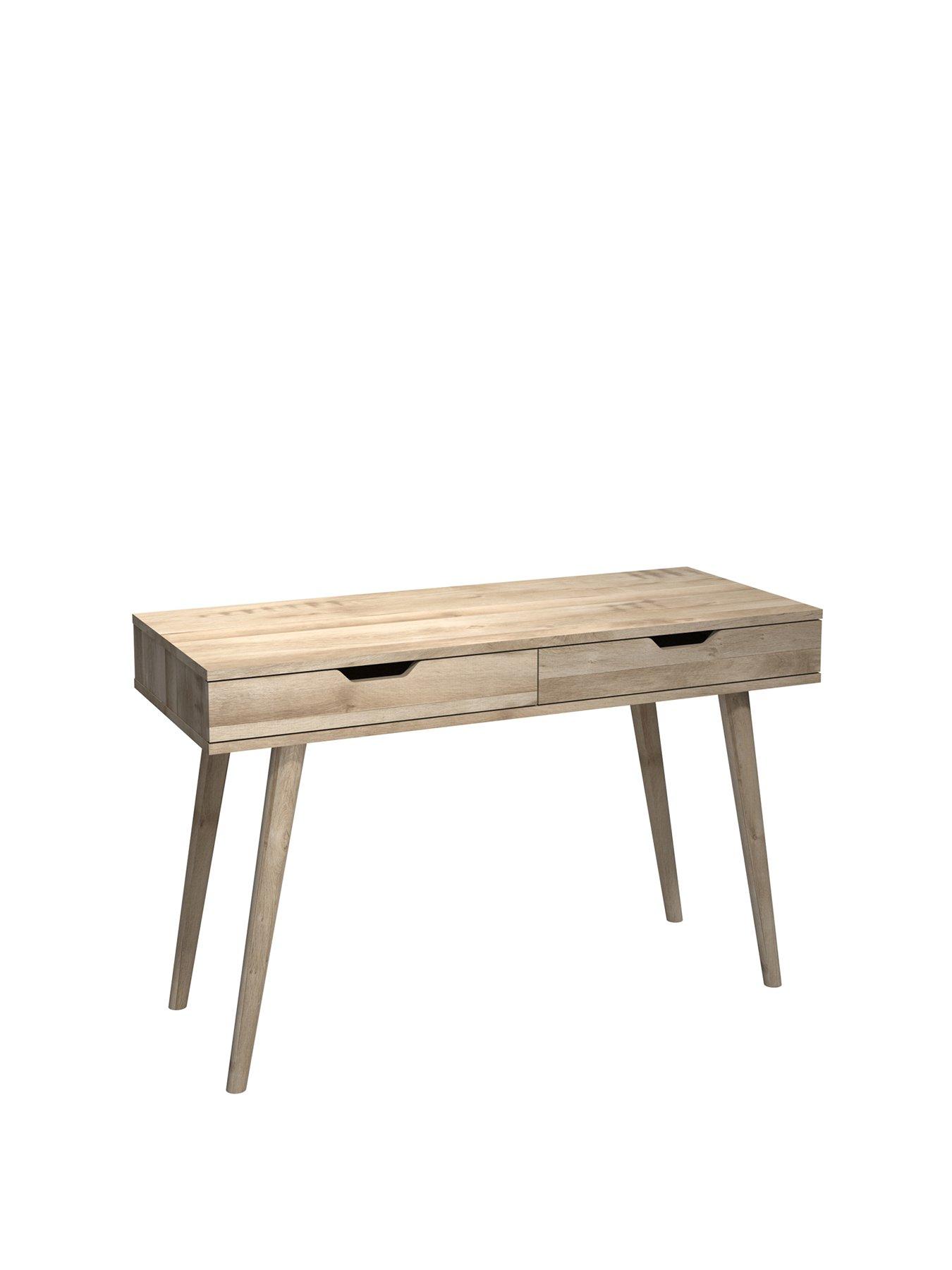 Image 2 of 4 of One Call Mustique Ready Assembled 2 Drawer Office Desk - Oak