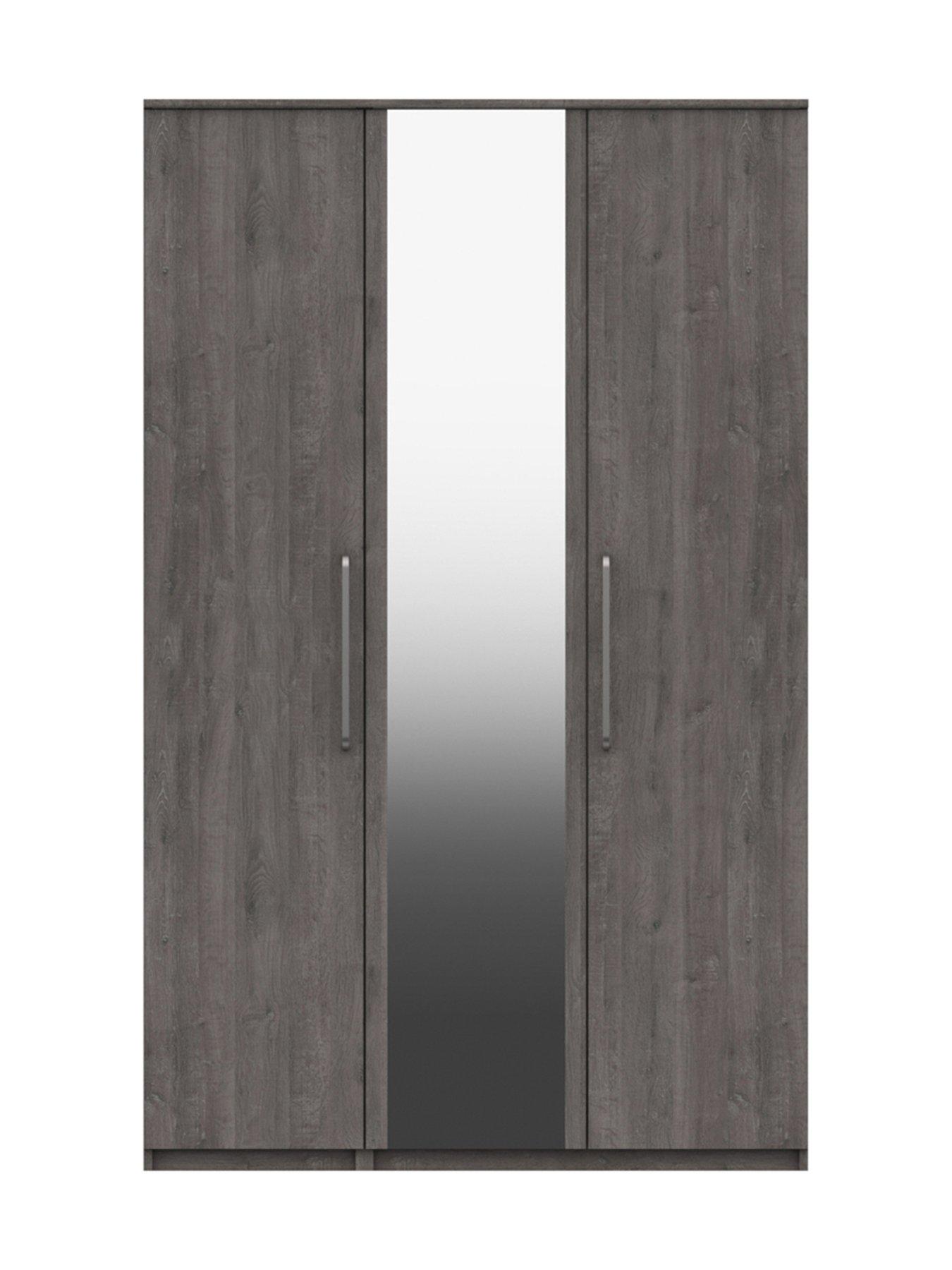One Call Reagon 3 Door Mirrored Wardrobe